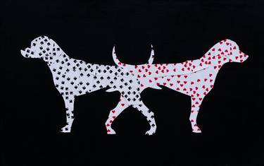 Original Symbolism Dogs Collage by Anastasia Rudych