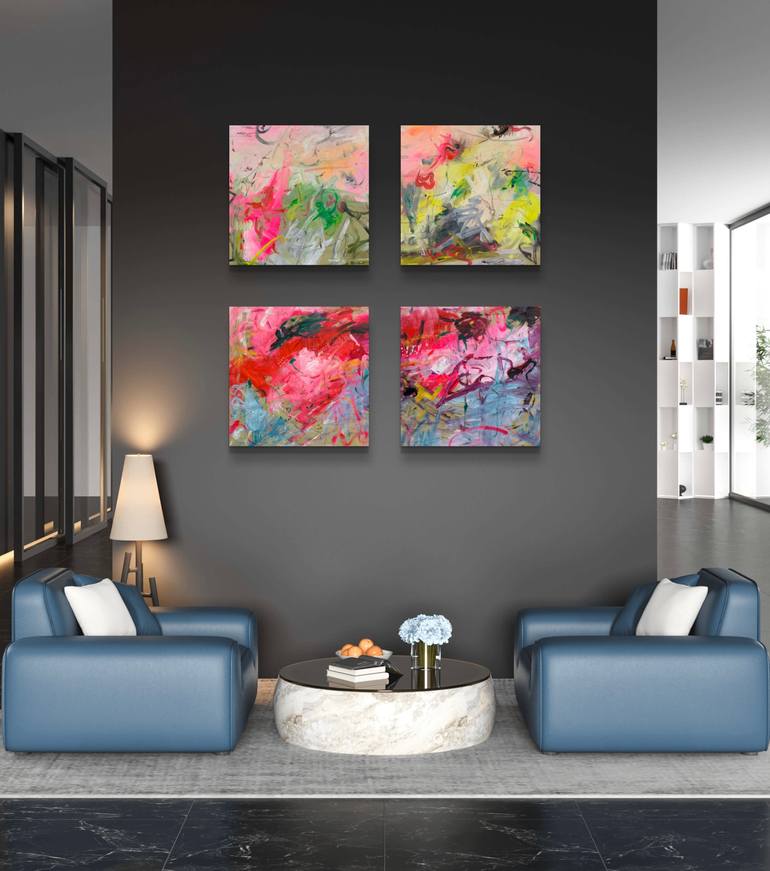 Original Abstract Love Mixed Media by Enexto Budu