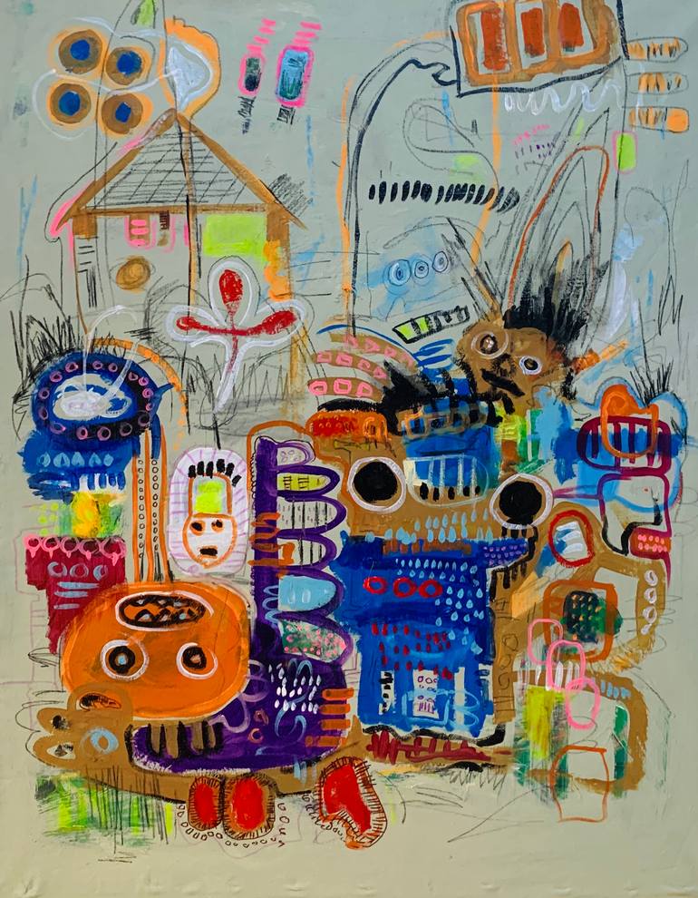 Original Abstract Expressionism Abstract Mixed Media by Enexto Budu