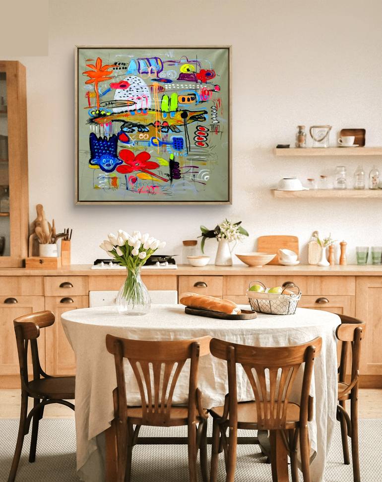 Original Abstract Expressionism Animal Mixed Media by Enexto Budu