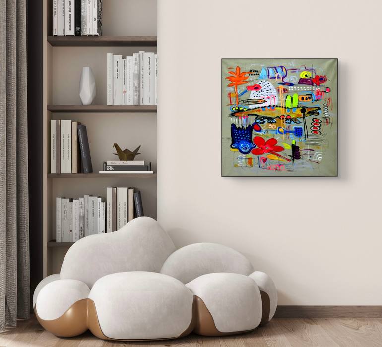 Original Abstract Expressionism Animal Mixed Media by Enexto Budu