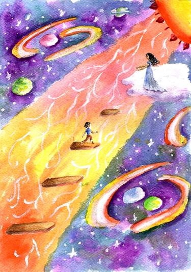 Original Abstract Expressionism Outer Space Paintings by Maryna Yakovchuk