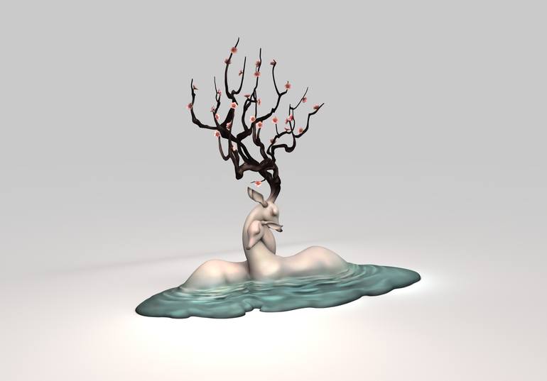 Original Expressionism Animal Sculpture by Jiang Wang