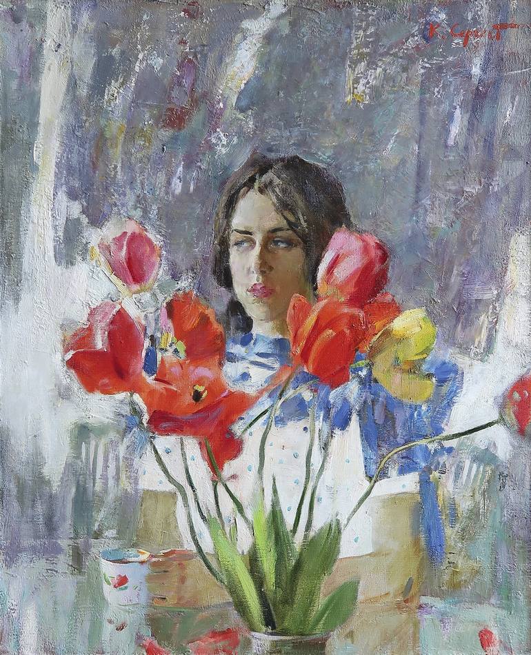 Original Impressionism People Paintings by Art Idea Gallery