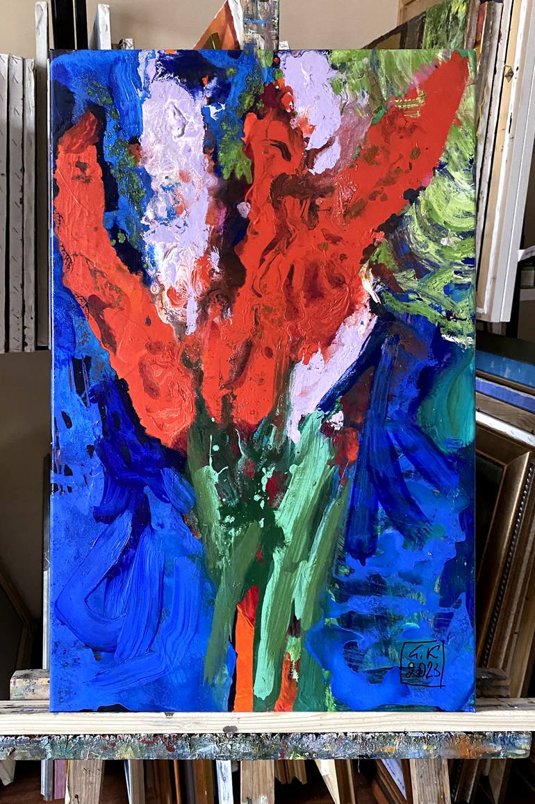 Original Fauvism Floral Painting by Artidea Gallery