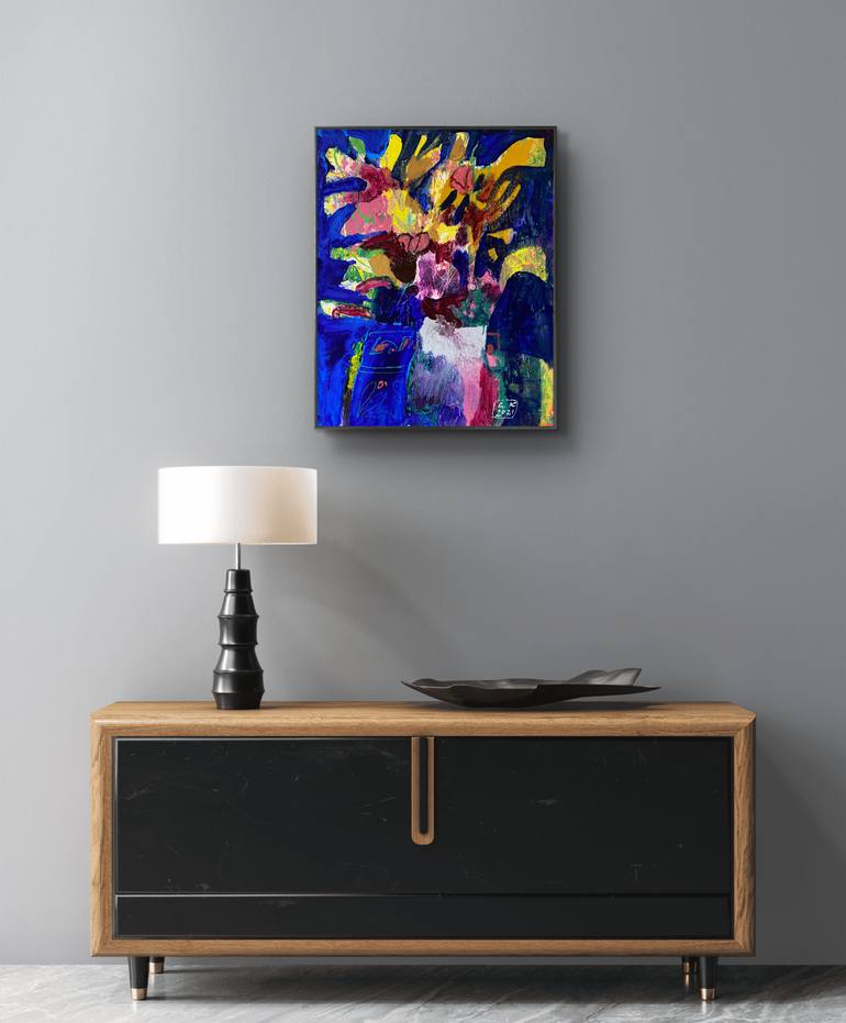 Original Abstract Floral Painting by Artidea Gallery