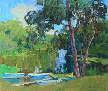 Original Neo-impressionism Landscape Painting by Art Idea Gallery