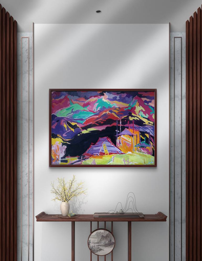 Original Abstract Expressionism Landscape Painting by Artidea Gallery