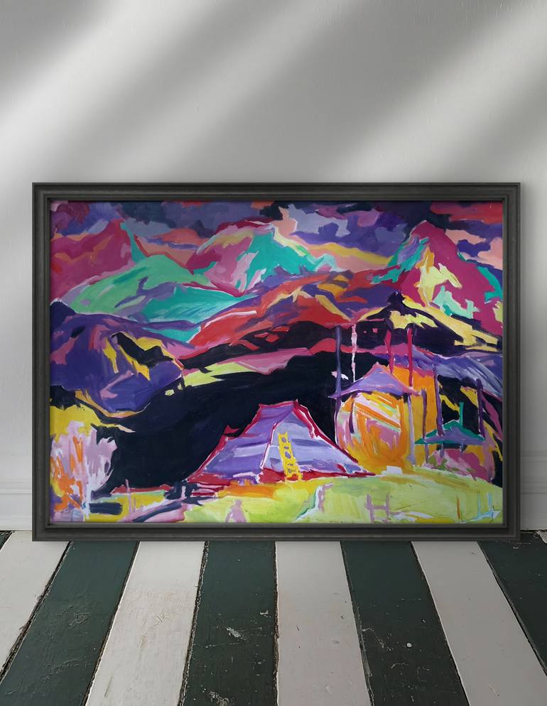 Original Abstract Expressionism Landscape Painting by Artidea Gallery