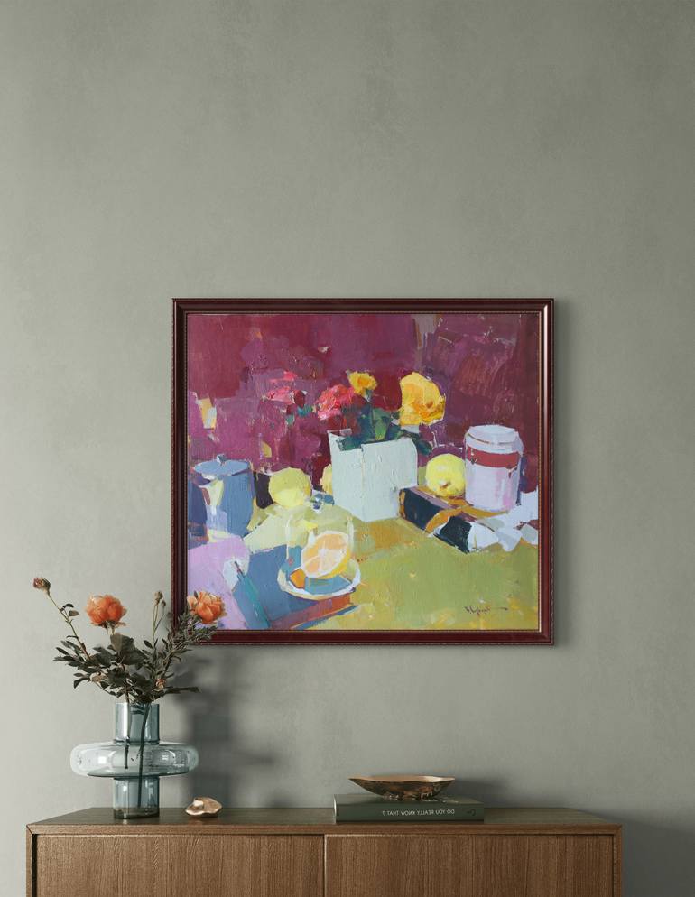 Original Impressionism Still Life Painting by Artidea Gallery