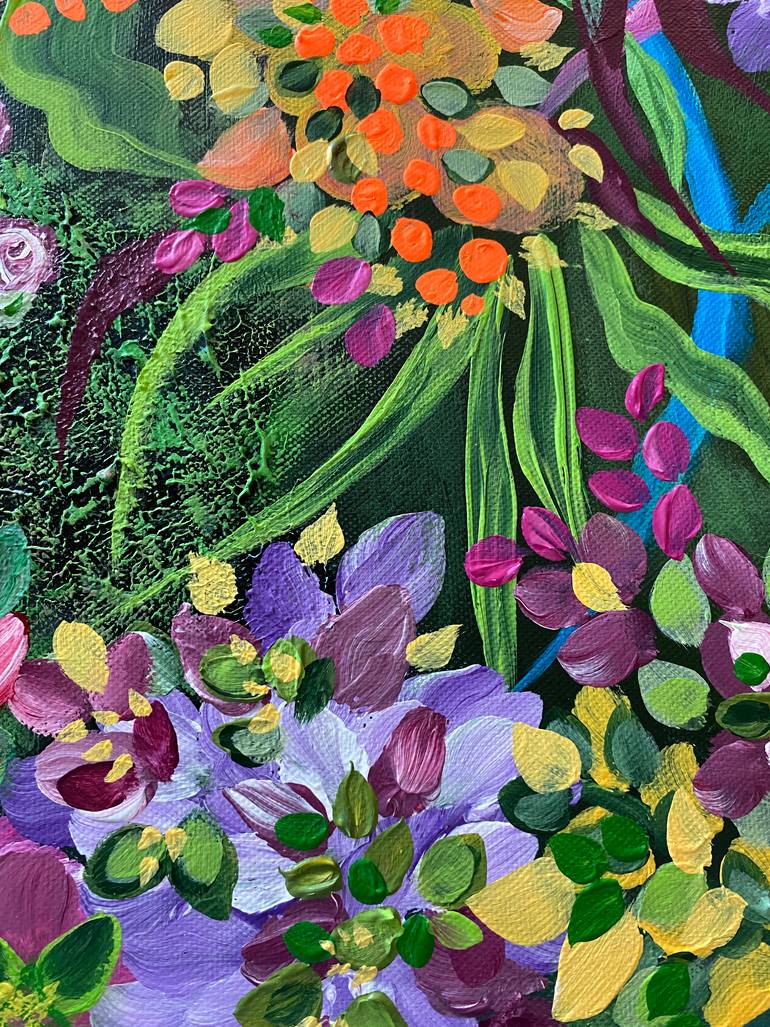 Original Abstract Expressionism Botanic Painting by Lucia Gazzi