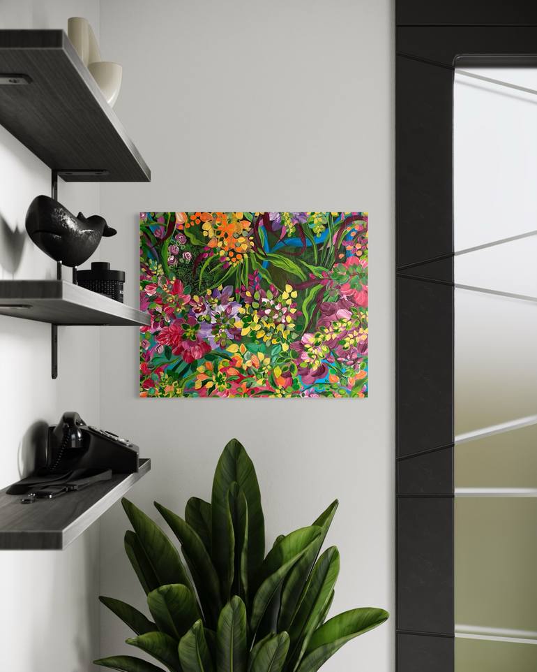 Original Abstract Expressionism Botanic Painting by Lucia Gazzi