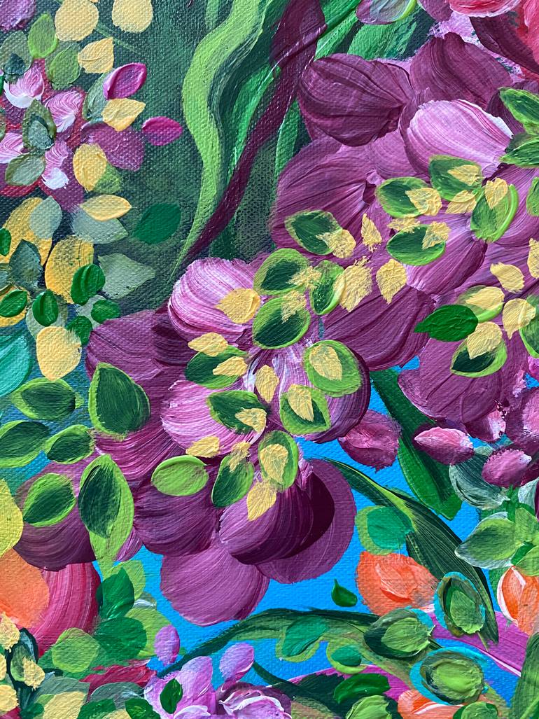 Original Abstract Expressionism Botanic Painting by Lucia Gazzi