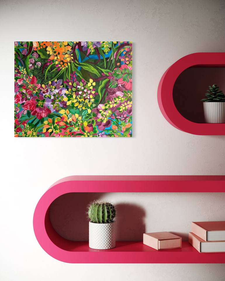 Original Abstract Expressionism Botanic Painting by Lucia Gazzi