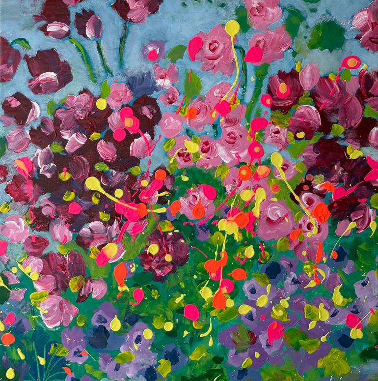 Original Botanic Painting by Lucia Gazzi | Abstract Art on Canvas | Theatre of Colors