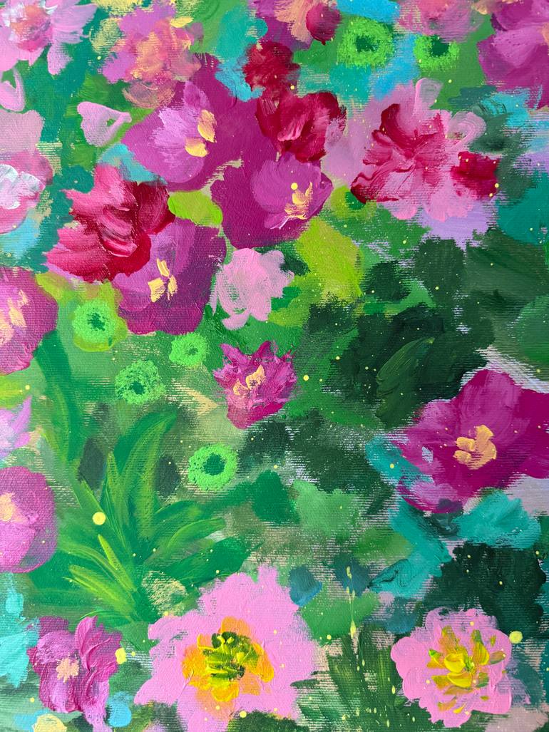 Original Abstract Botanic Painting by Lucia Gazzi