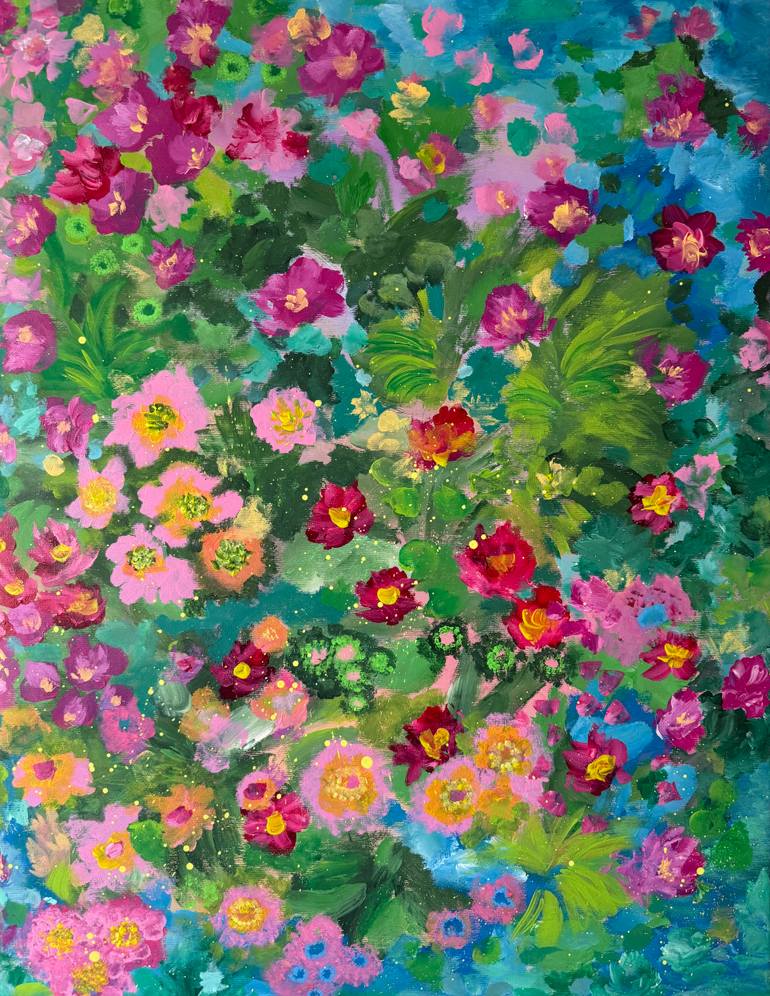 Original Abstract Botanic Painting by Lucia Gazzi