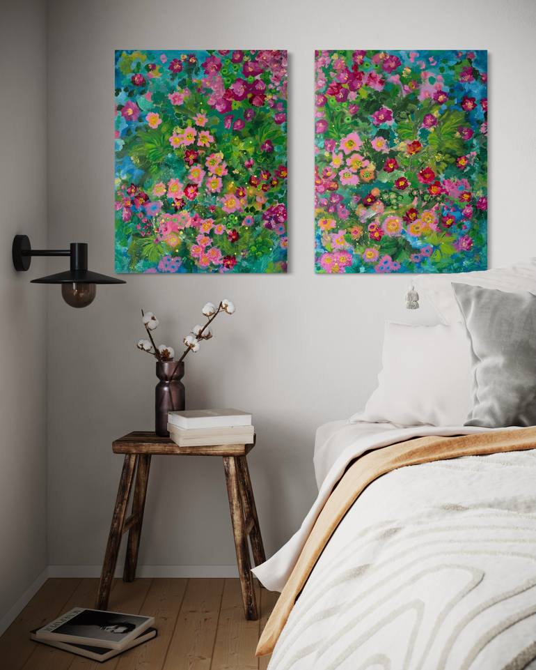 Original Abstract Botanic Painting by Lucia Gazzi