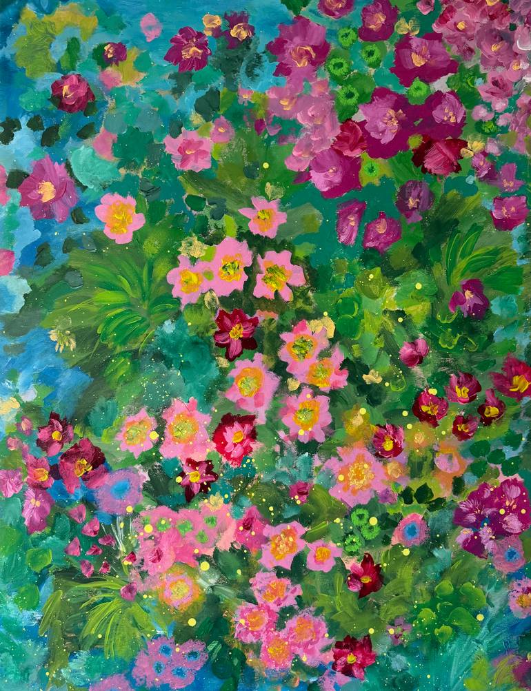 Original Abstract Botanic Painting by Lucia Gazzi