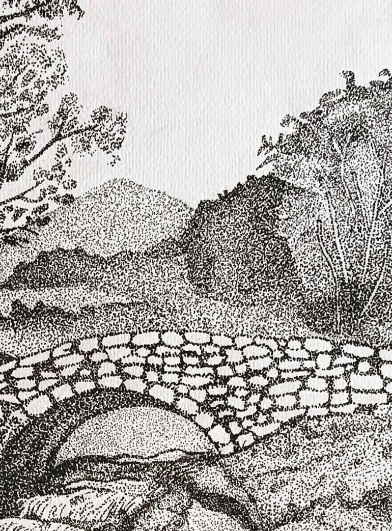 Original Realism Landscape Drawing by Aleeza  Maqsood