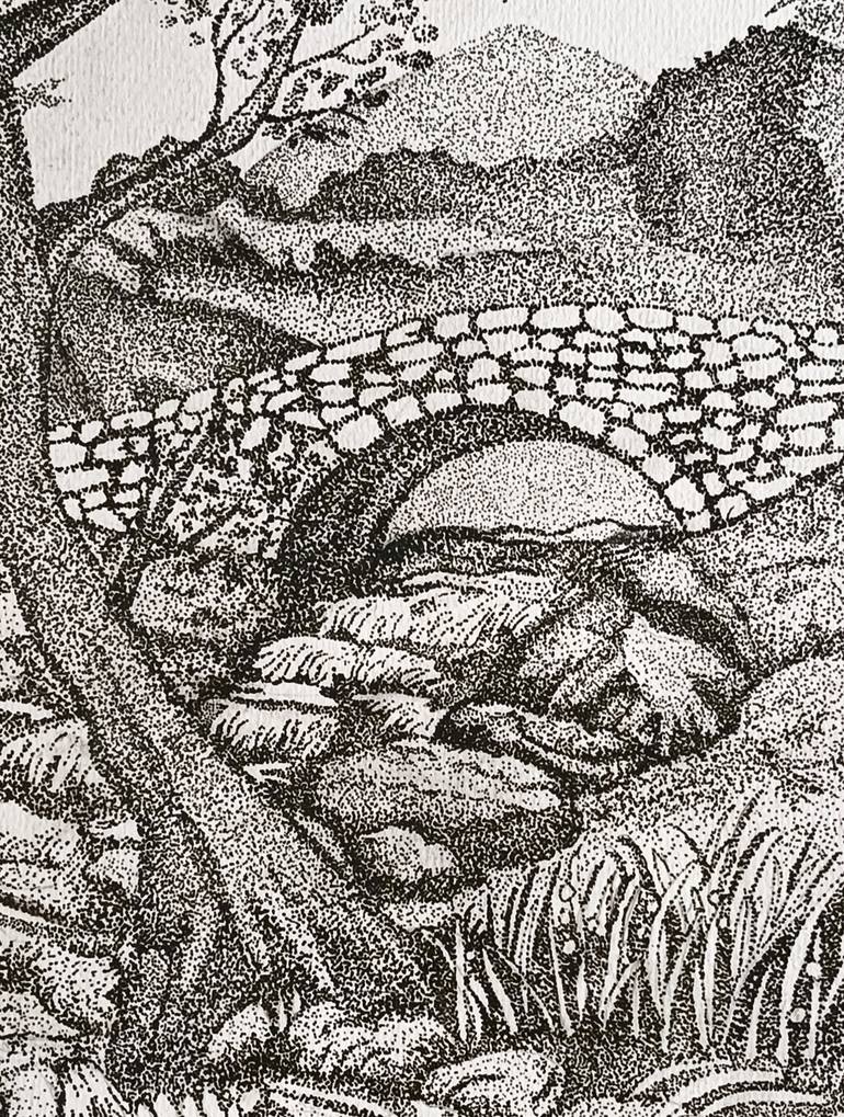 Original Realism Landscape Drawing by Aleeza  Maqsood