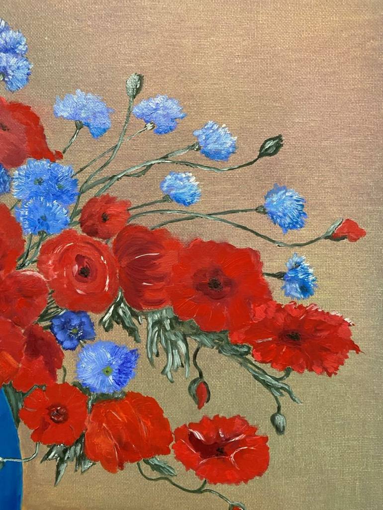 Original Contemporary Floral Painting by Yevhen Stryzhak