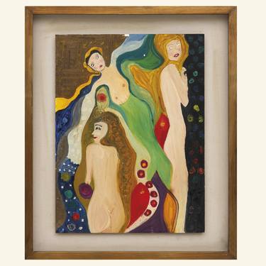 Original Art Deco Love Paintings by Zelmira Peralta Ramos