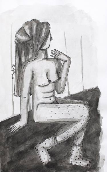 Original Black & White Nude Paintings by Alitasha Ahamad