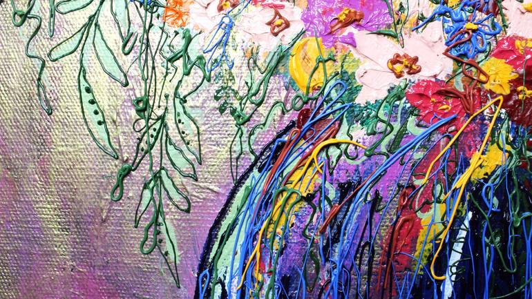 Original Abstract Expressionism Floral Painting by Alitasha Ahamad