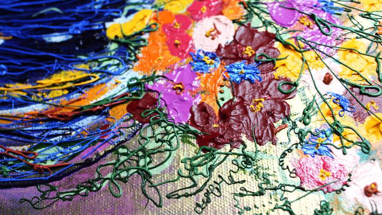 Original Abstract Expressionism Floral Painting by Alitasha Ahamad