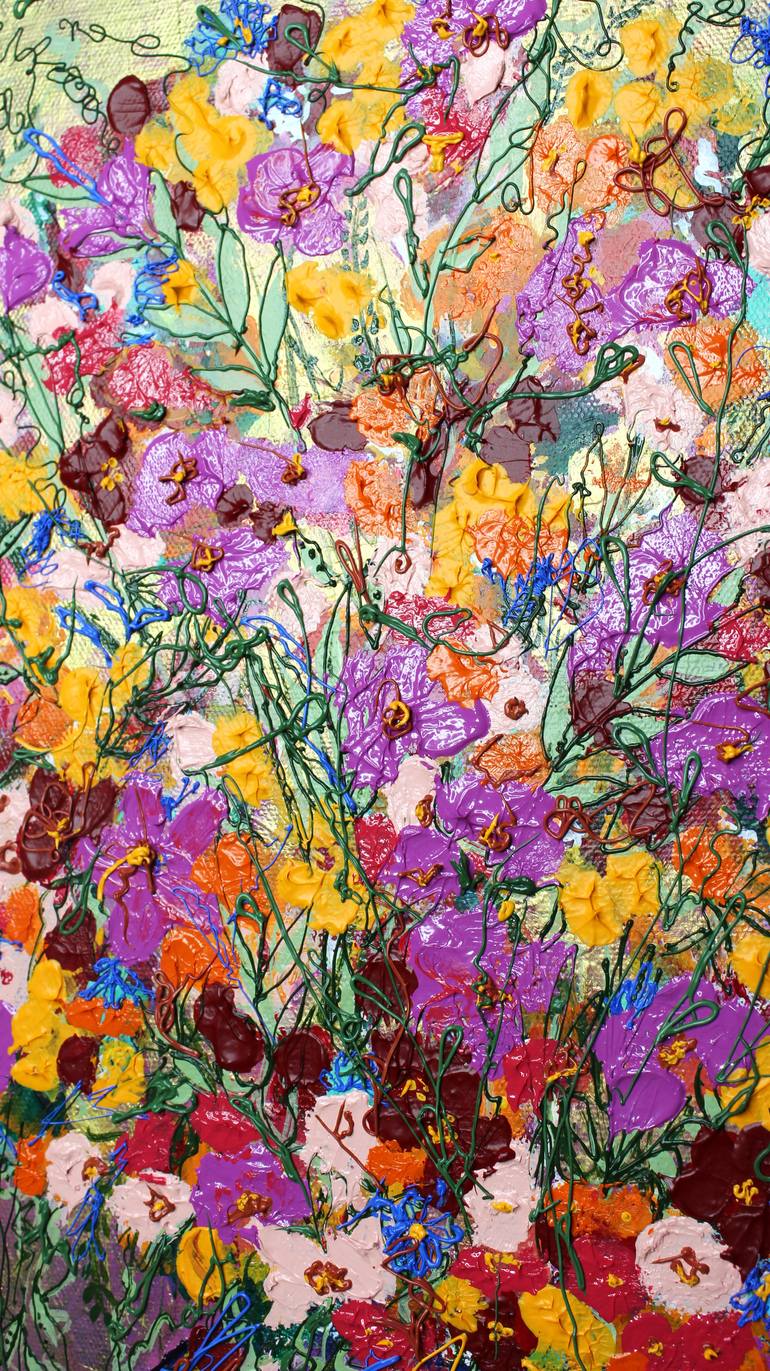 Original Abstract Expressionism Floral Painting by Alitasha Ahamad