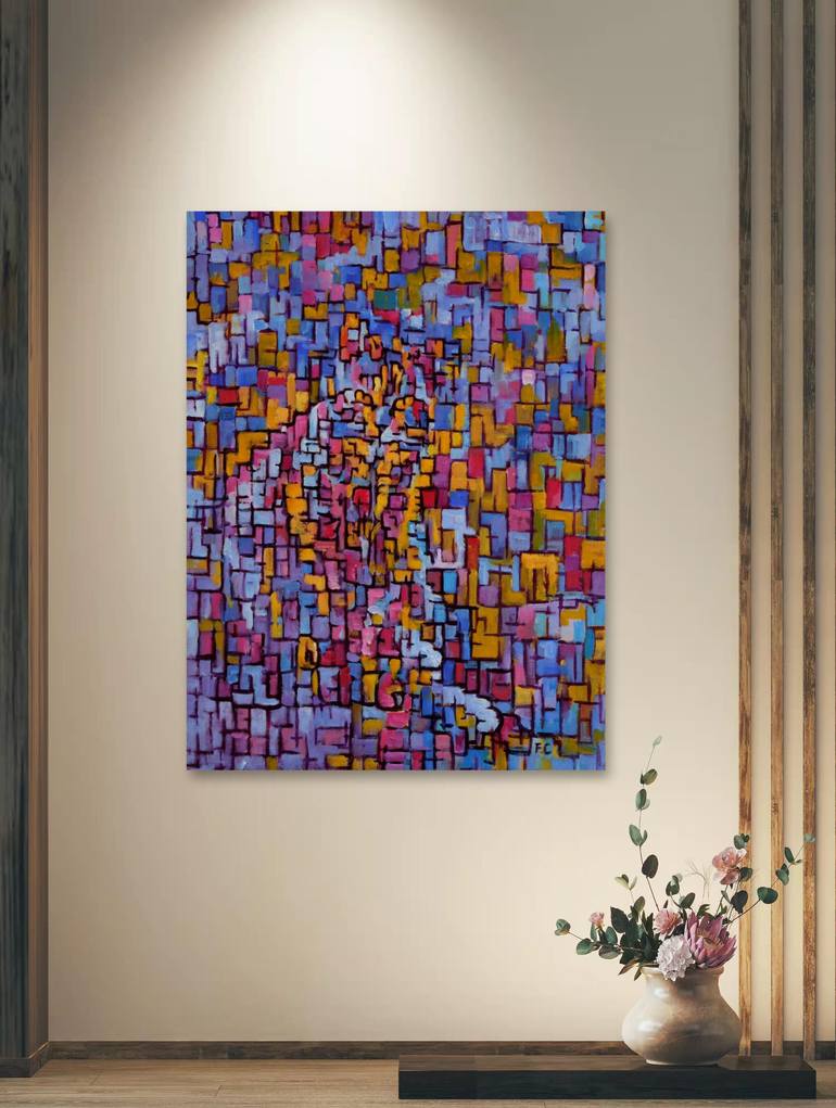 Original Expressionism Animal Painting by Chong Fu