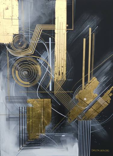 Original Futurism Abstract Mixed Media by Danuta Breideks Lasnord