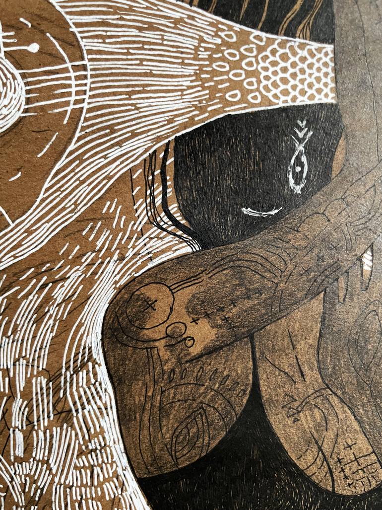 Original Abstract Women Drawing by Natalie Notyag