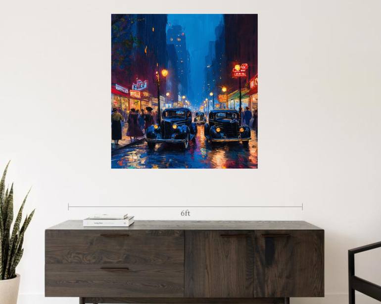 Original Art Deco Cities Painting by Steven Onofua