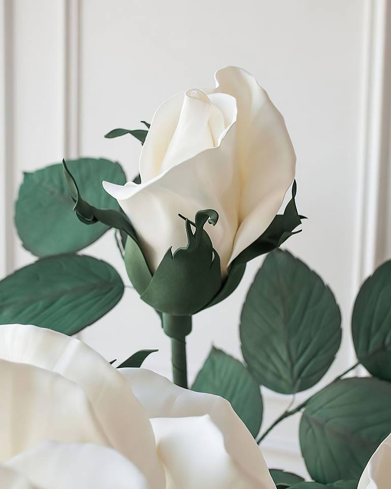 Original Art Deco Floral Mixed Media by Olena Frolova