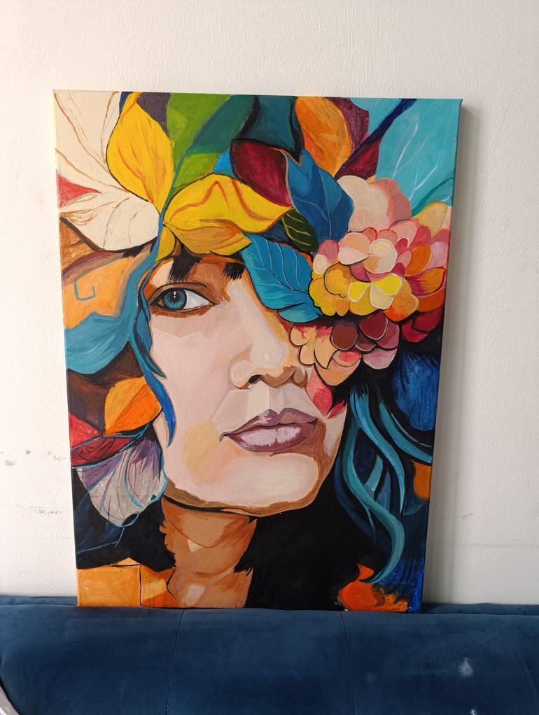 Original Portraiture Abstract Painting by Aisha Ahmad