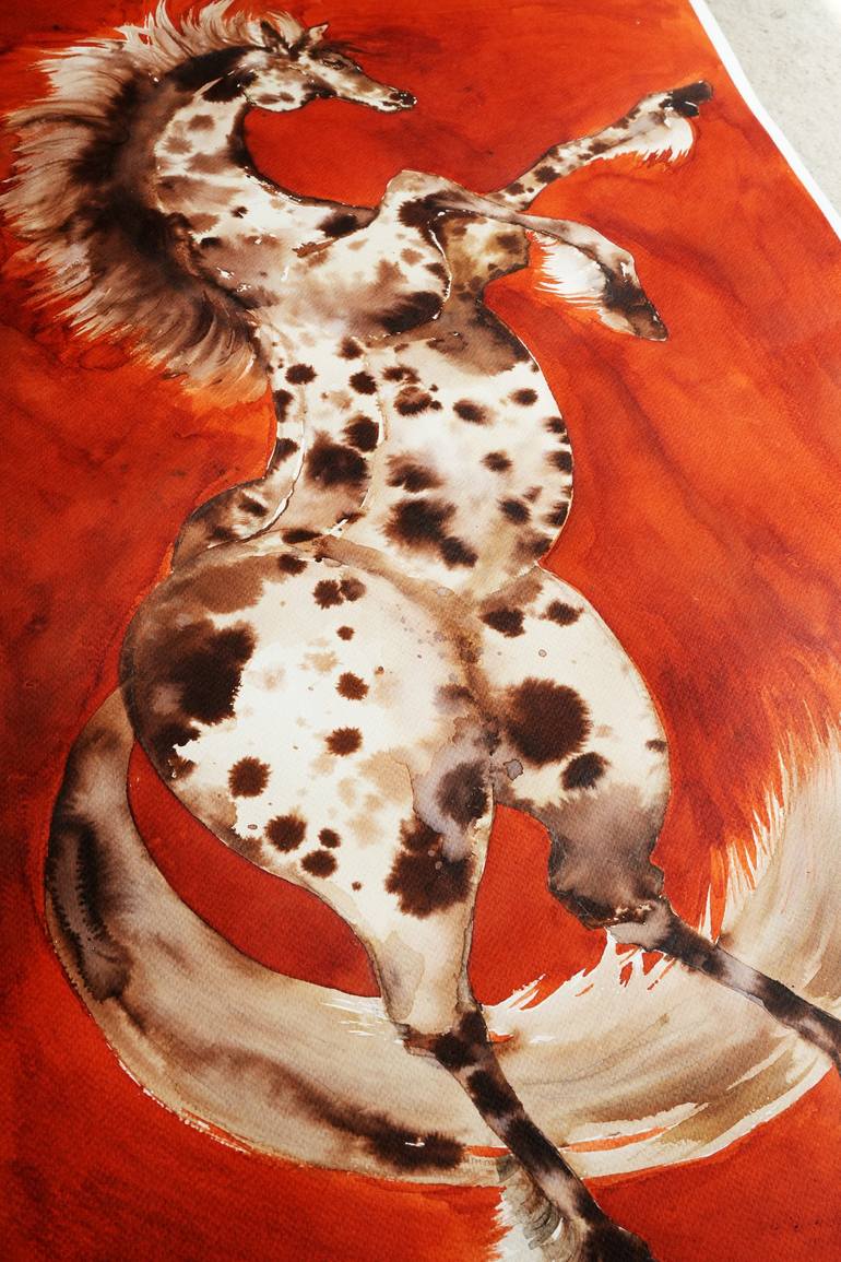 Original Contemporary Horse Painting by Robyn Yeang