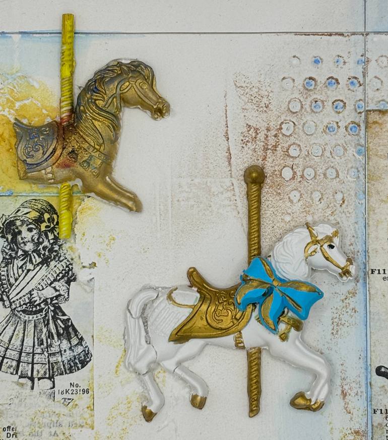 Original Abstract Horse Mixed Media by Ottavia Mchenry