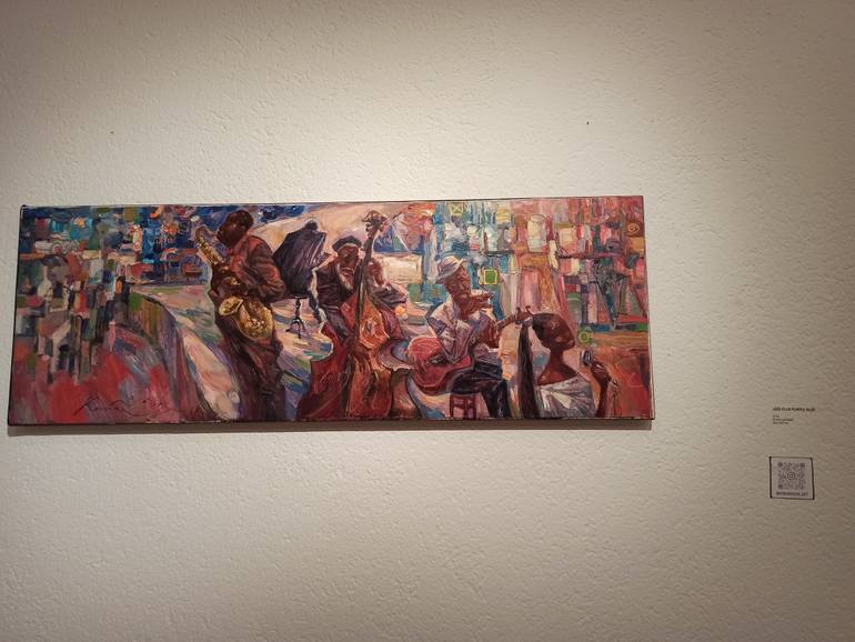 Original Abstract Expressionism Music Painting by Roman Nogin