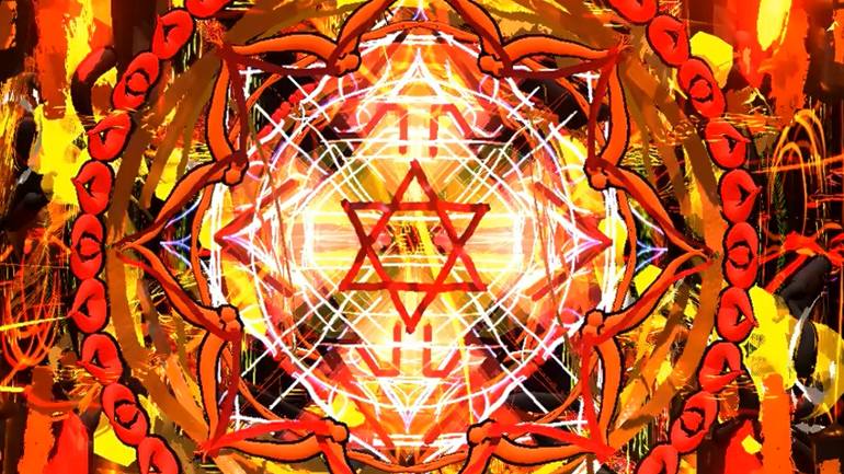 Original Abstract Geometric Digital by Daniel Ginzburg