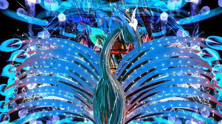 Original Abstract Geometric Digital by Daniel Ginzburg
