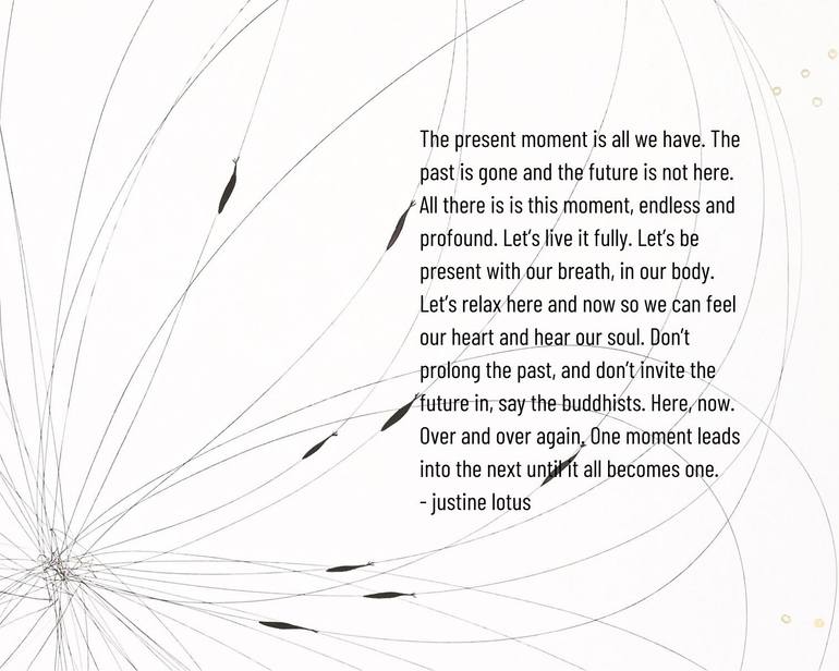 Original Black & White Abstract Painting by Justine Lotus