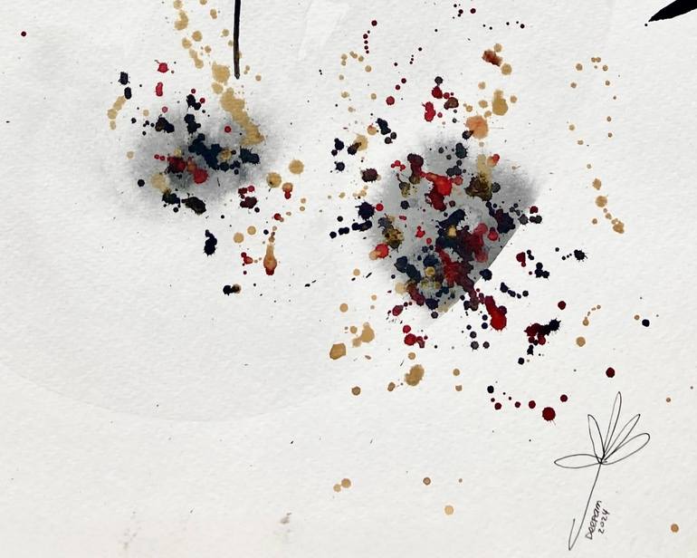 Original Abstract Expressionism Abstract Painting by Justine Lotus