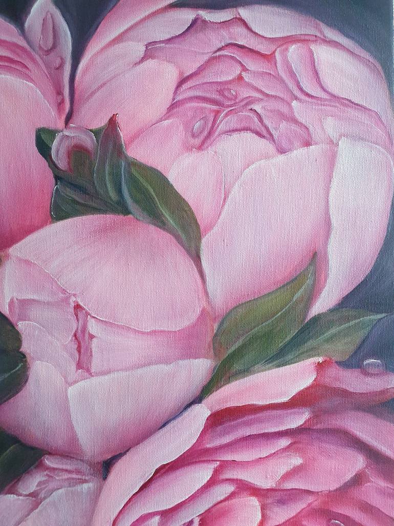 Original Art Deco Floral Painting by Valeriya Kuznetsova