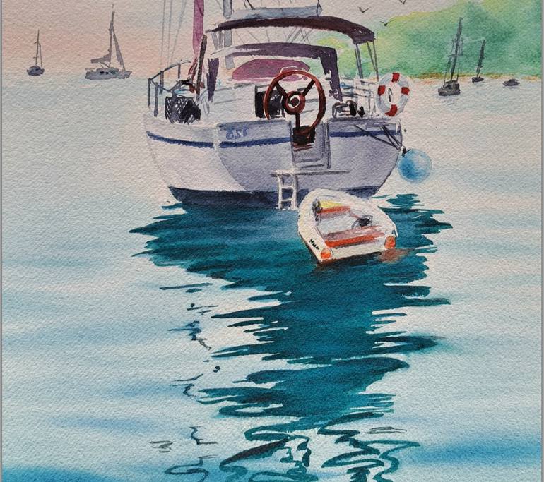 Original Contemporary Boat Painting by Ira Gorky