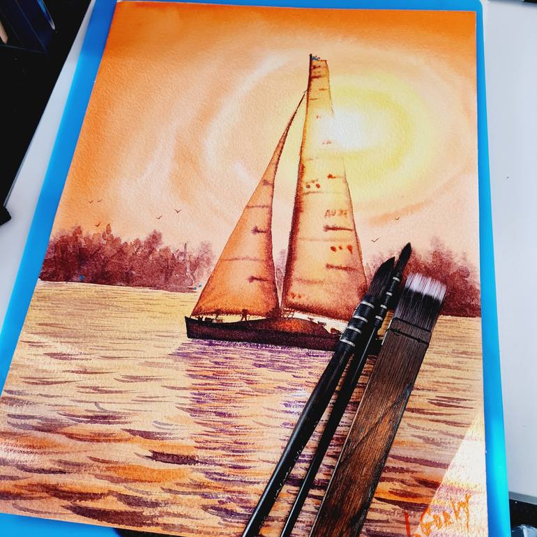 Original Contemporary Seascape Painting by Ira Gorky