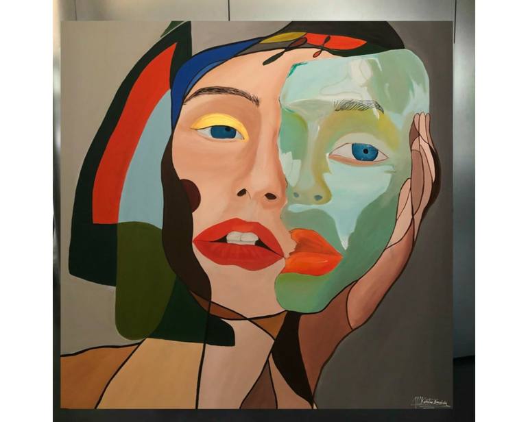 Original Art Deco Abstract Painting by Kaoutar Boushabi