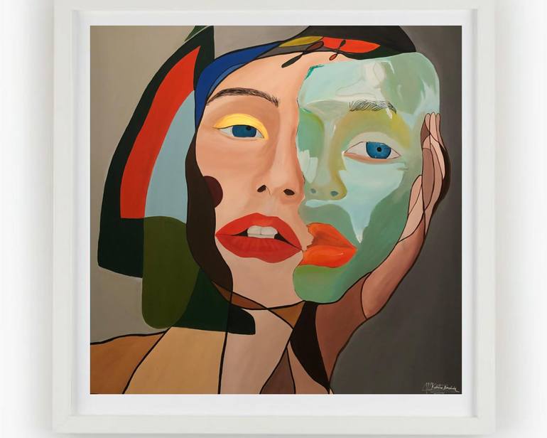 Original Art Deco Abstract Painting by Kaoutar Boushabi