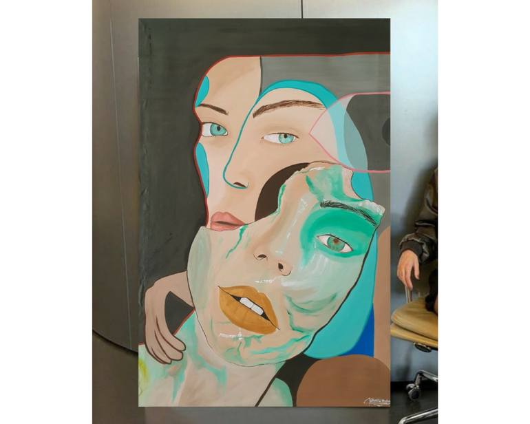 Original Art Deco Abstract Painting by Kaoutar Boushabi